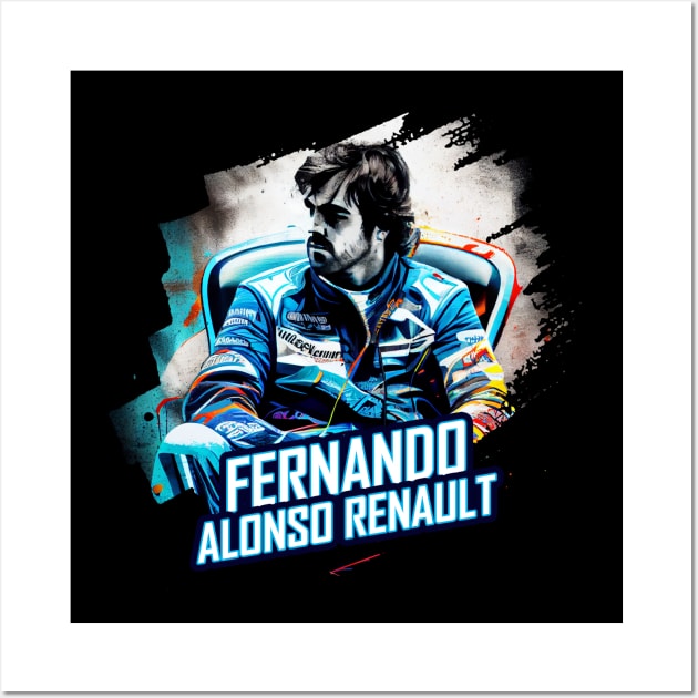 Fernando Alonso Renault Wall Art by Pixy Official